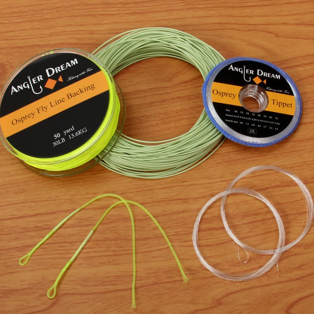ANGLER DREAM Fishing Accessories Fly Line Combo For Rod line with Backing Leader Tippet Stream Tools | Спорт и развлечения