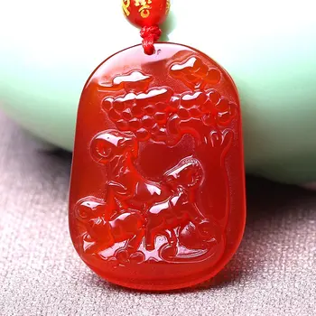 

Natural red agate pendant pendant red agate Sanyang Xianrui Sanyang Kaitai Zodiac sheep cb48#