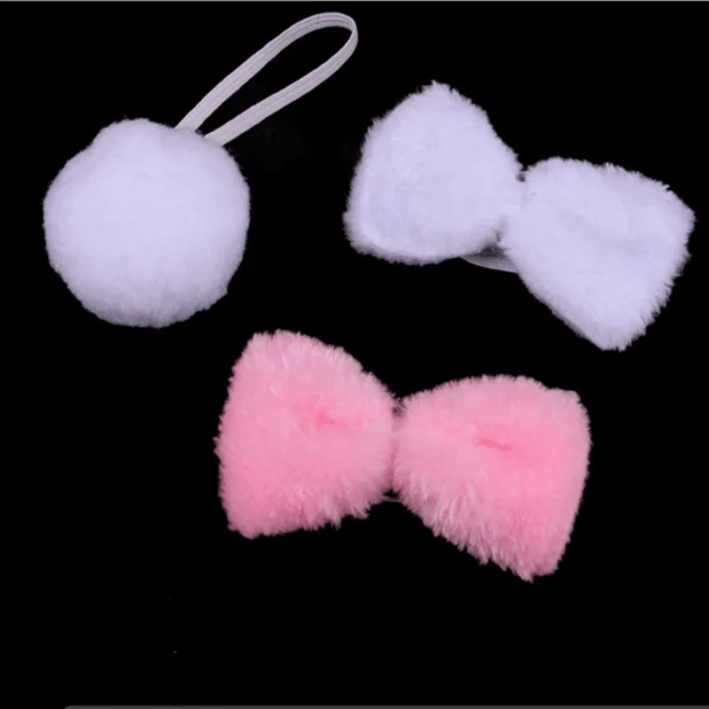 Plush Sequins Bunny Rabbit Ears Headband Bow Tie Tail Cosplay For Children Adults Party Dress Halloween Christmas|accessories for|accessories for