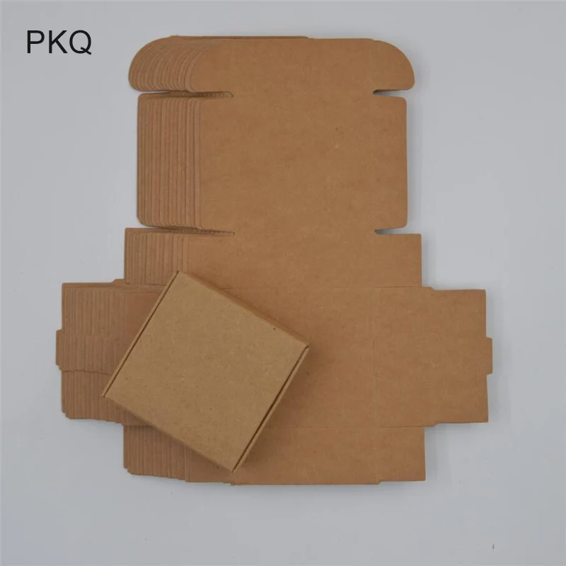 

10pcs Blank small black soap cardboard paper boxes,DIY small krfat paper craft box,brown candy gift packaging boxes,square boxes