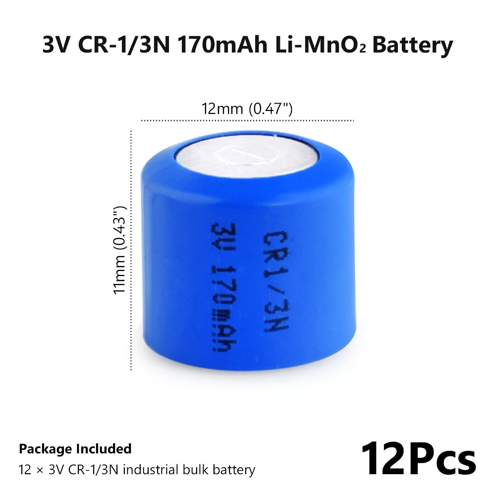 YCDC 3V литиевые элементы CR1/3N Кнопочная батарея CR11108 DL1/3N 2L76 CR1 CR111 170mAh высокоразрядные Аккумуляторы высокого тока - Цвет: 12 PCS