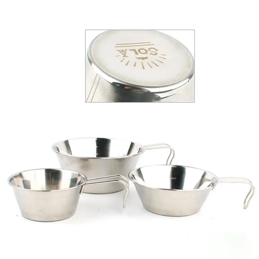 

Outdoor Stainless Steel Bowl Picnic Tableware 3-Piece Set Camping Cookware Pots Pans Bowls Hiking Utensils