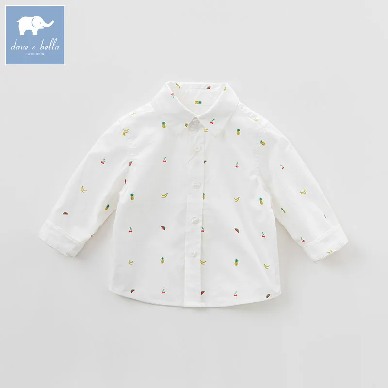 

DB7028 dave bella spring baby boys shirt kids cotton print clothes toddler infant boutique shirts children high quality top
