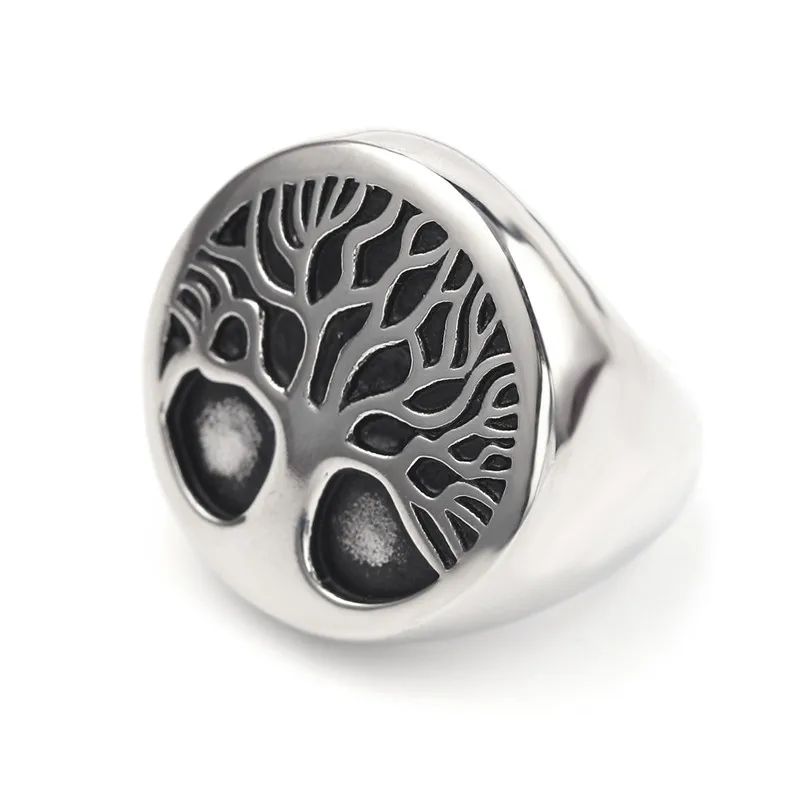 

Antique Silver Gold Color Tree of Life Finger Ring For Men's Women Totem Metal Band Punk Biker Gothic Amulet Wedding Jewelry
