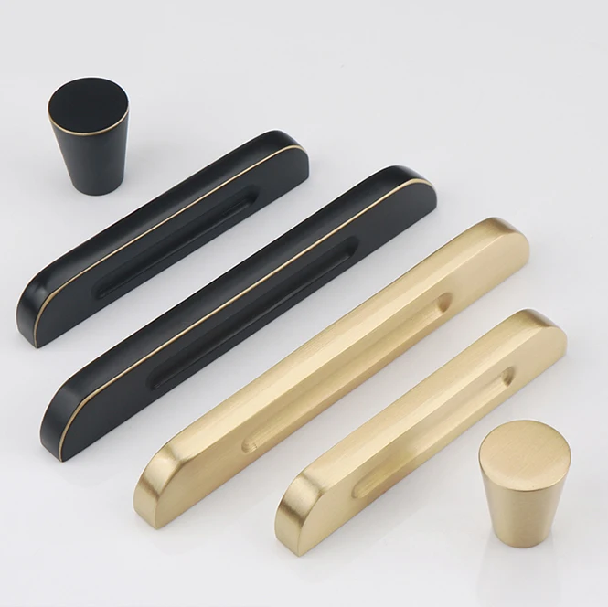 

American Style Brass Handle One-shaped Handle Wardrobe/Kitchen Cabinet Handle Drawer Pulls Simple Furniture Handle