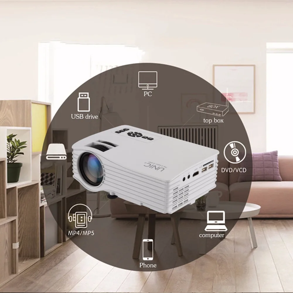 Новый тип ас/ес/великобритания/сша plug unic uc36 dlp wifi мини пико лазерный светодиодный