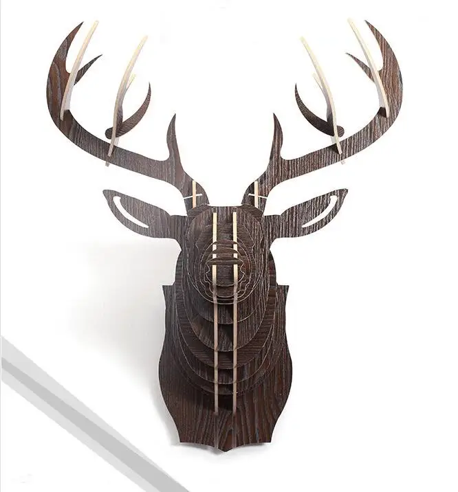 Nordic 3D holz wall deer, elch moose caribou rentierkopf, Kanada stil
