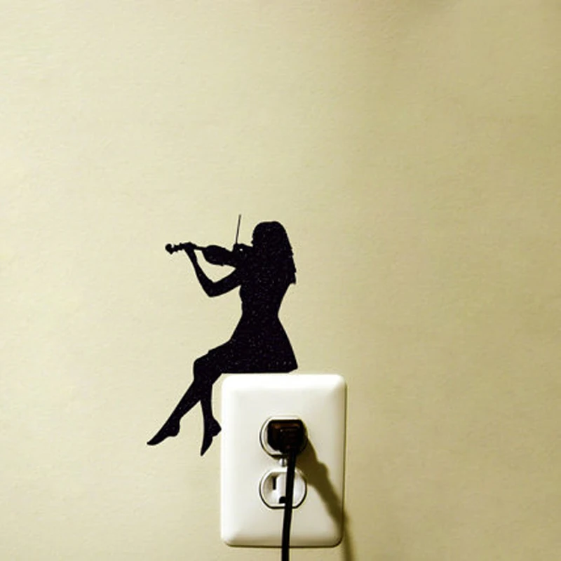 

KUCADA Black Creative Girl DIY Wall Stickers Switch Sticker Home Decoration Wallpaper JG1889