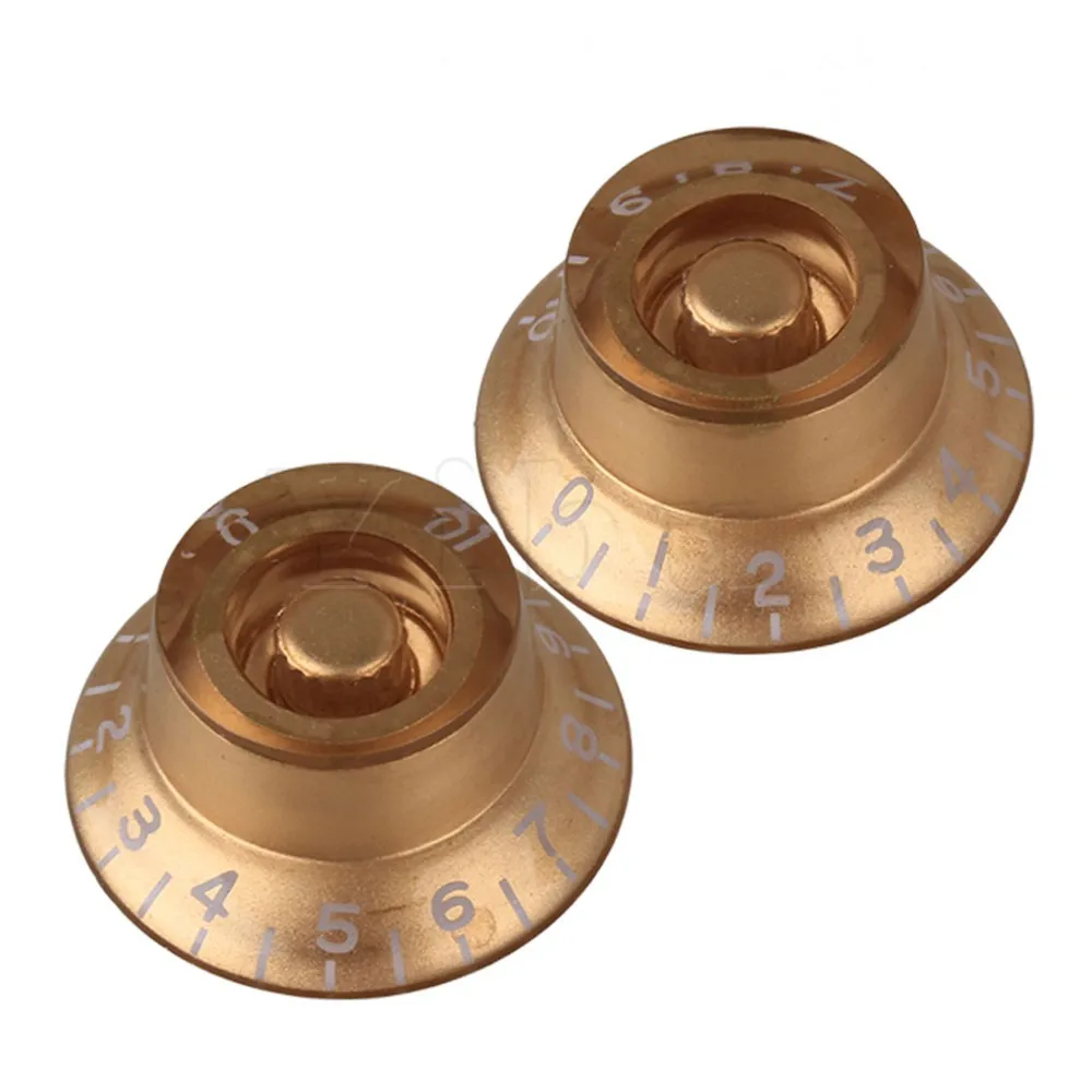 

Yibuy 200 x Hat Speed Control Knobs Gold with White Number for Electric Guitar