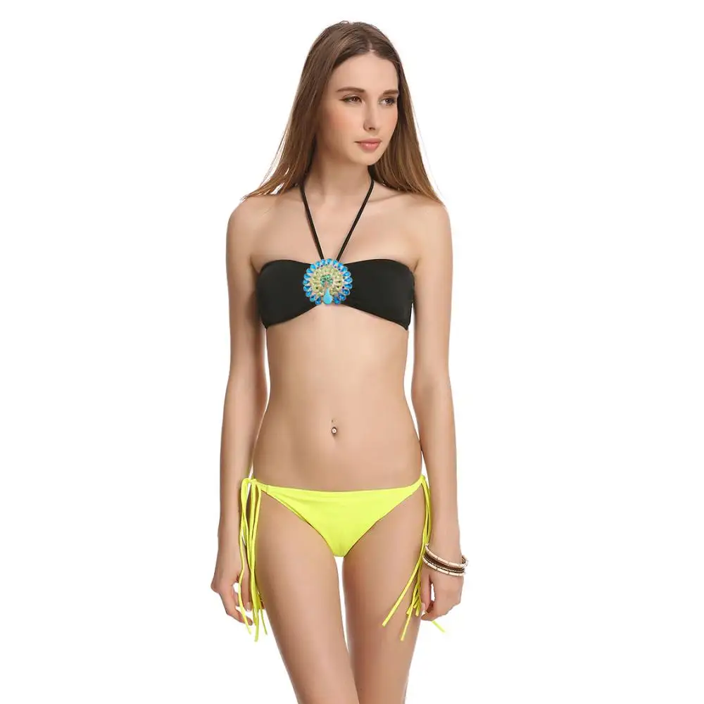 

Women Bikinis Set New n Diamond Retro swimsuit girls Black Mix swimwear bikini top And Bottom summer dress