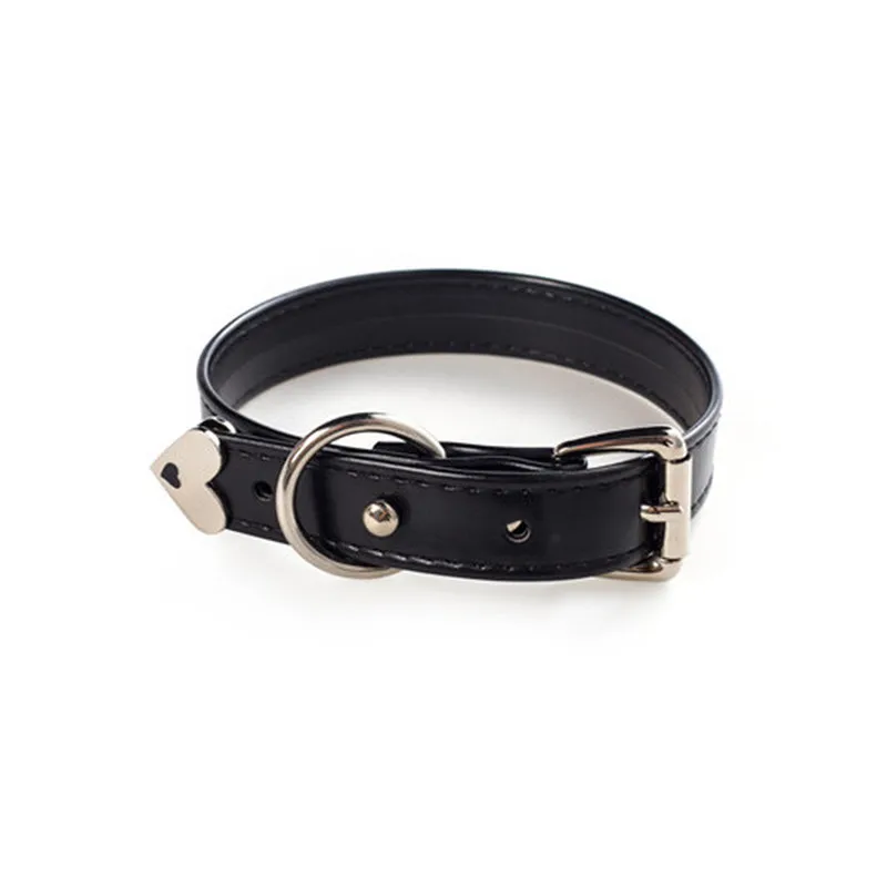 Harajuku Heart Metal Buckle Choker Necklace Sexy Pu Leather Women