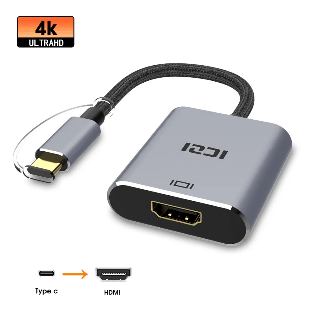 

ICZI 4K Type C to HDMI Adapter Thunderbolt 3 Converter USB C to HDMI Cable For MacBook Samsung S8 S9 Huawei P30 mate 20 10 Pro