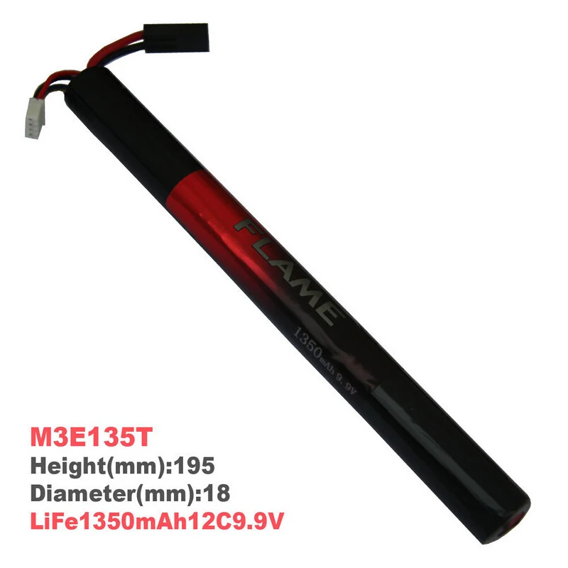 

Flame 9.9V 1350mAh 12C LiFePO4 LFP Stick Type Rechargeable Battery M3E135T & Longer cycle life