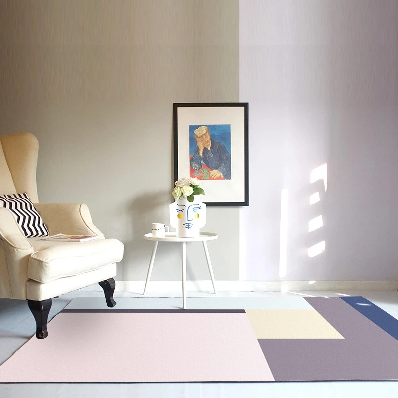 Скандинавские простые геометрические ковры розового, синего, желтого цвета для гостиной, кабинета, прикроватной тумбочки, коврики для йоги, коврики