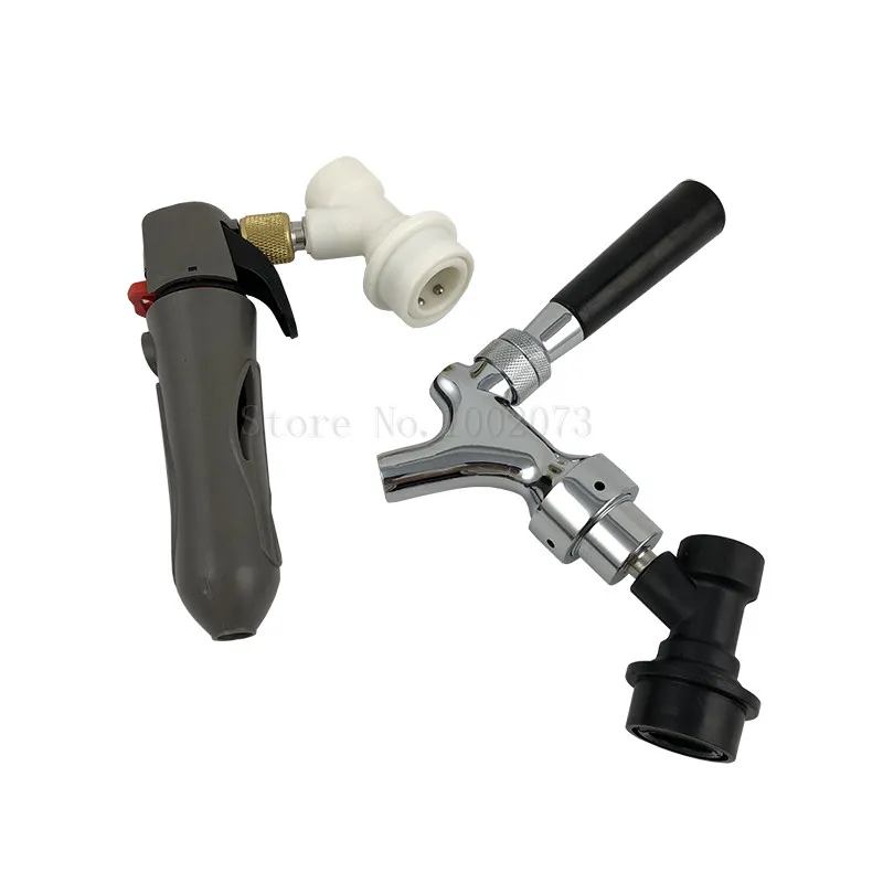 Homebrew Polished Chrome Draft Beer Tap Faucet with Co2 Keg Charger Quick Disconnect Assembly For Cornelius Beer Keg (1)