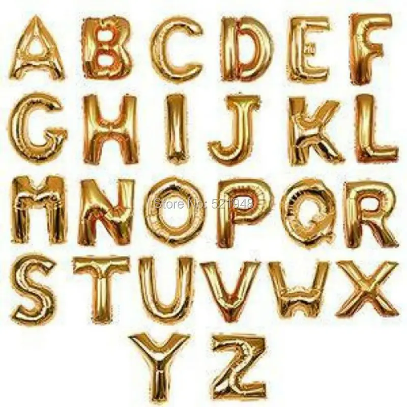 

1Pcs 16 inch Letter Balloon Gold Silver alphabet Foil Balloons Baby Shower Happy Birthday Party Wedding Decorations Air Balloons