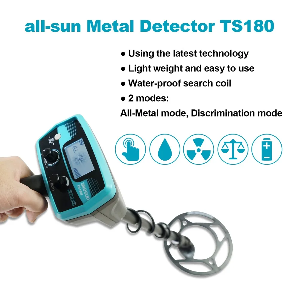 US $71.25 All Sun Ts180 Waterproof Handheld Metal Detector Underground High Precision Small Type Archaeological Positioning Instrument