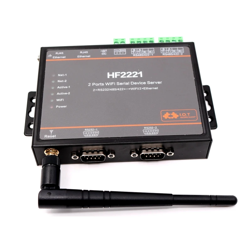 2 порта WIFI Серийный Сервер устройства RS232 RS485 RS422 перейти к TCP/IP Ethernet|server|server ip |