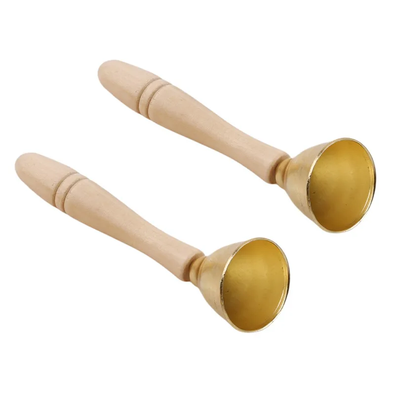 2Pcs High Quality Infant Kids Percussion Toys Wooden Fun Chidren Tinkle Bell Kids Musical Instruments Educational Preschool Toy