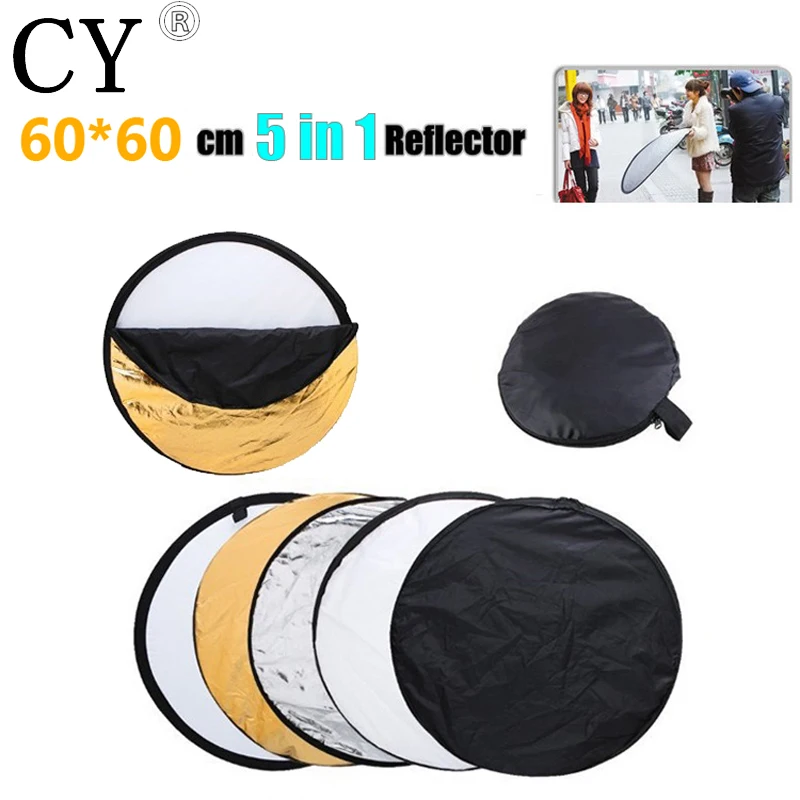 

Lightupfoto 23.6"/60cm 5in1 Collapsible Studio Lighting Reflector Disc studio reflector photography accessory PSCR1-60