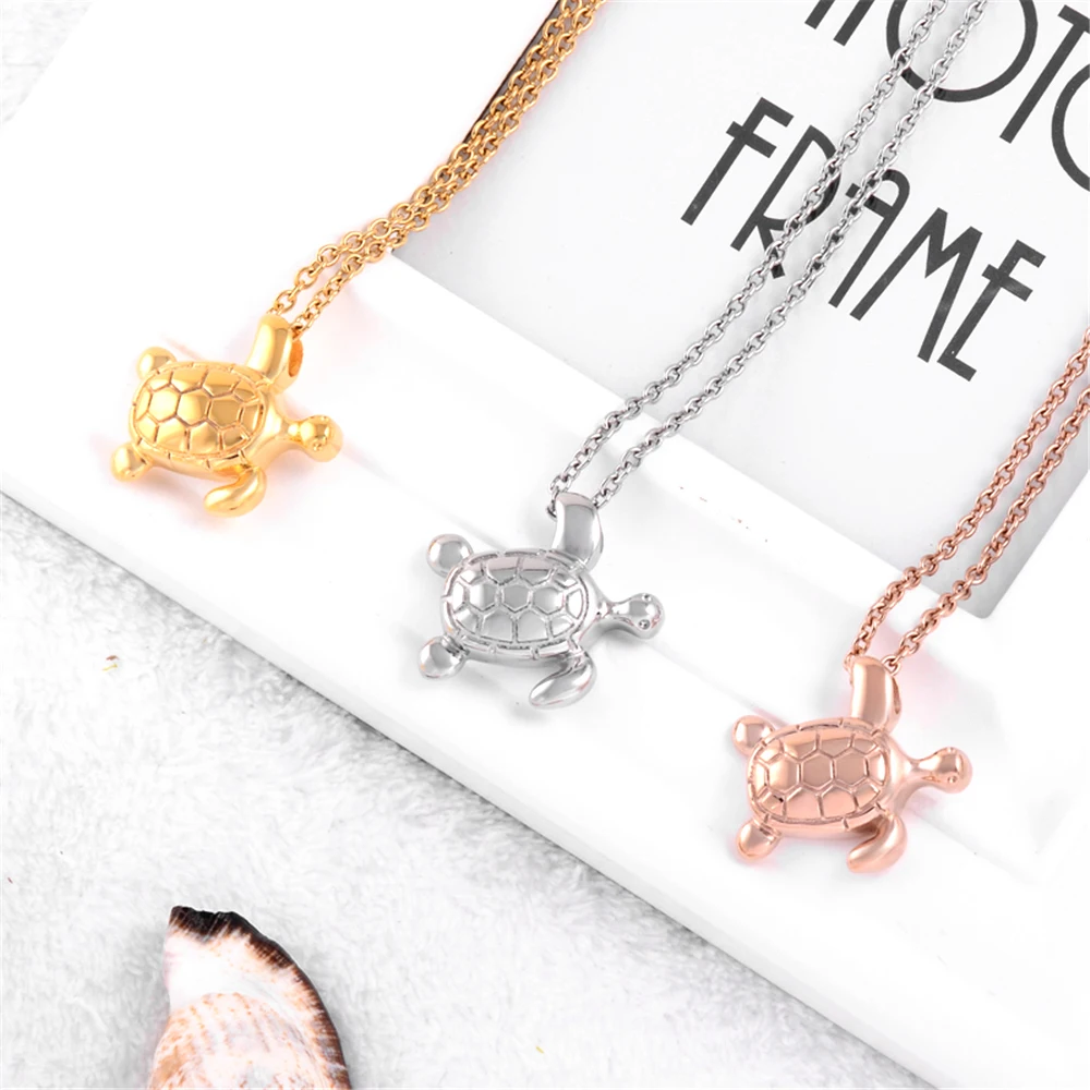 

Stainless steel Turtle Shape Cremation Urn Necklace Memorial Jewelry for Ashes Holder Keepsake Locket Funeral Urns