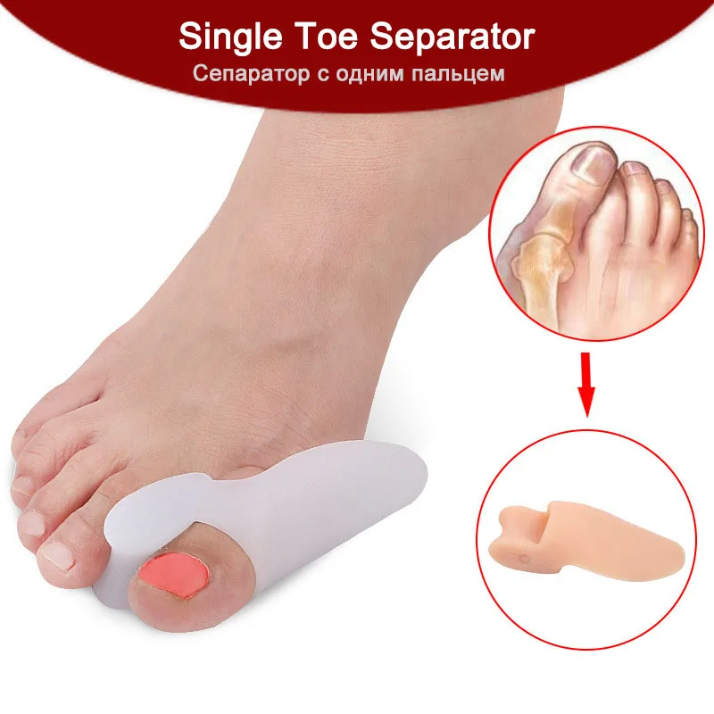 

Soft Silicone Shoe Pad Hallux Valgus Orthopedic Insoles Toe Separation Silicone Toe Pads Protection Pain Relieve Feet Care