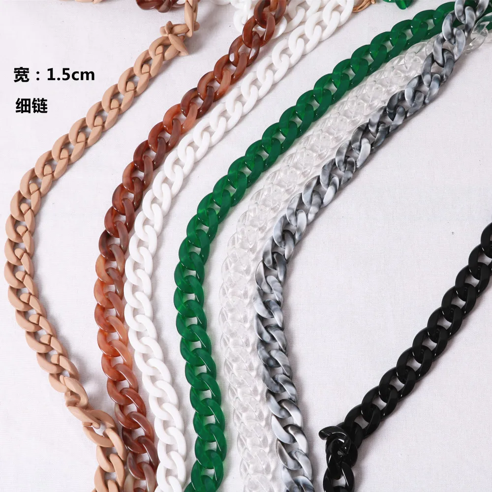 

Luxury Brand Acrylic Resin Handbag chain Strap 60cm Colorful Diy Resin Detachable Shoulder Plastic Strap Women Bag Accessories