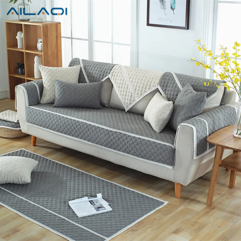 AILAQI 100% хлопковый чехол для дивана гостиной Мягкий Нескользящий l образный