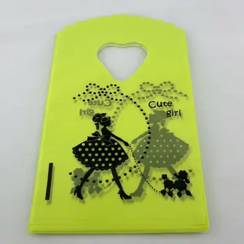 

100pcs Plastic Green Small Pouches Cute Girl Wedding Candy Jewelery Birthday Gift/Packing Bag 15x9m