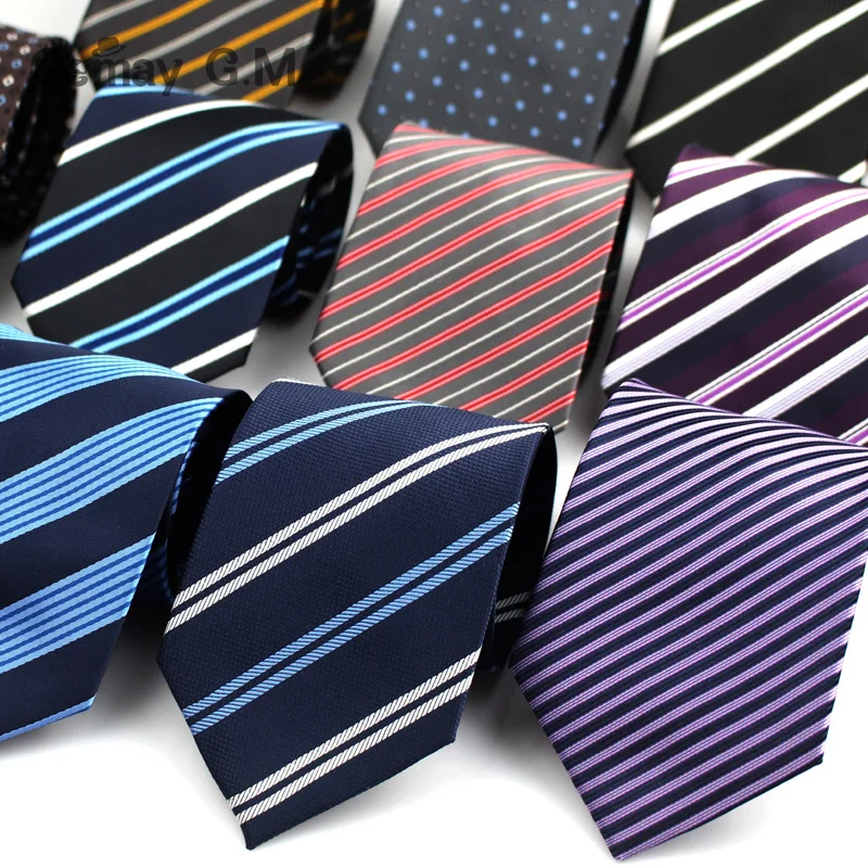 

Classic Mens Ties New Design Striped Neckties For Men Jacquard Woven Business Neck Tie Formal Wedding Party 8cm Width Gravatas