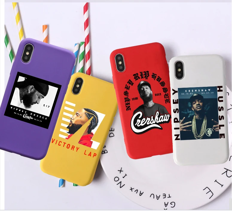 

Rapper Nipsey Hussle Candy Color TPU Case phone For iphoneX 7 8 XS XR XSMAX Red Yellow purple Cover