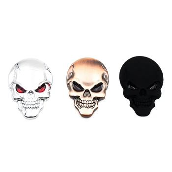 

5cm*3.4cm 3D Metal Car Stickers Skull Skeleton Devil Car styling Chrome Emblem Badge Decal Motorcycle Truck Hood Car Accessories