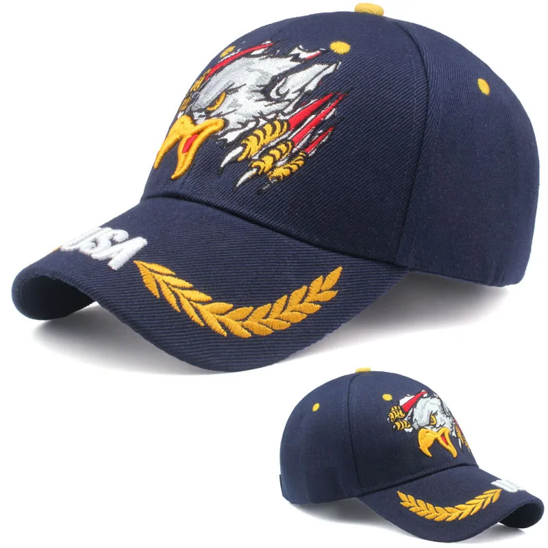 [YARBUU] Высокое качество флаг США бейсболка мужчины женщины Орел Snapback шляпа папы костяная Уличная Повседневная Солнцезащитная Шляпа Для Гольфа Кепка водителя-Дальнобойщика - Цвет: NO5 navy blue