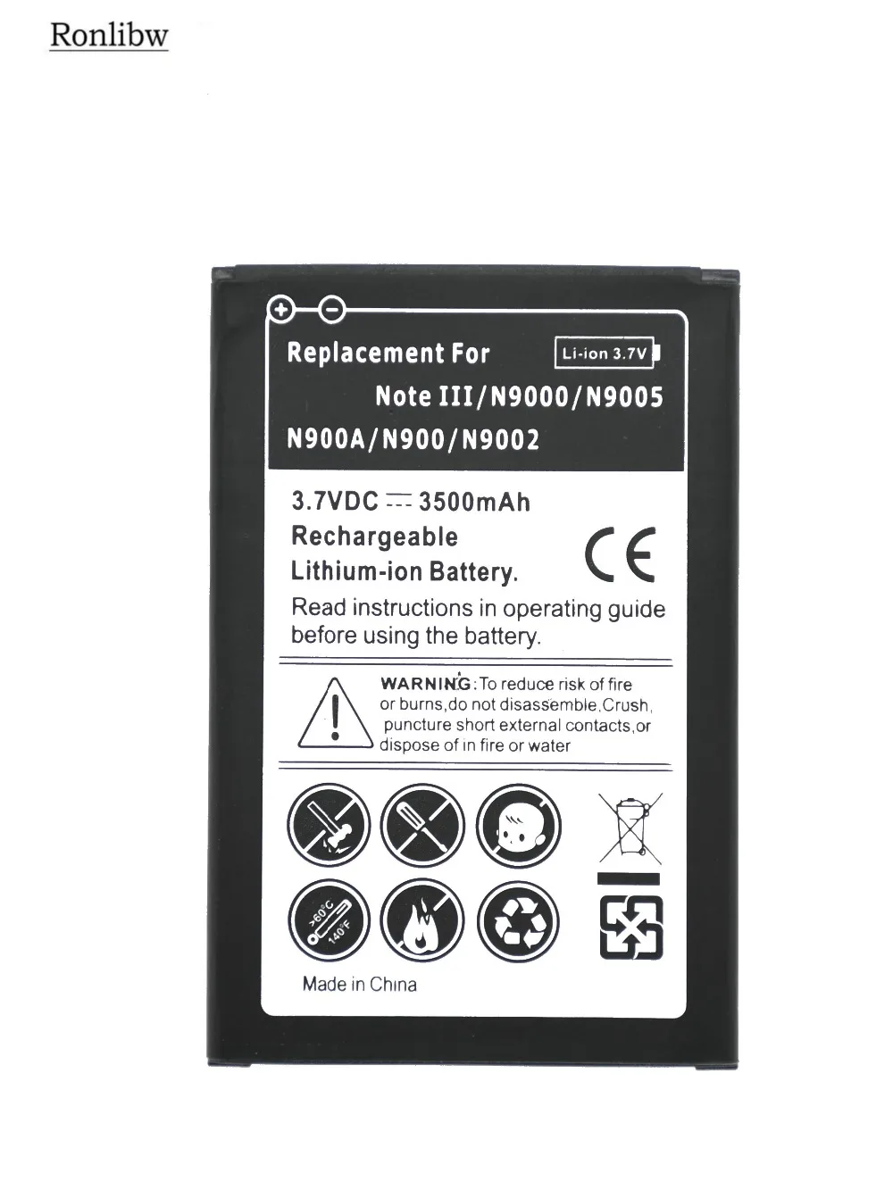 Запасная батарея Ronlibw B800BC/BE/BU для Samsung Note III 3 Note3 N9000 N9006 N9008 N9009 N9005 N900A N900 N9002 N9000/W |