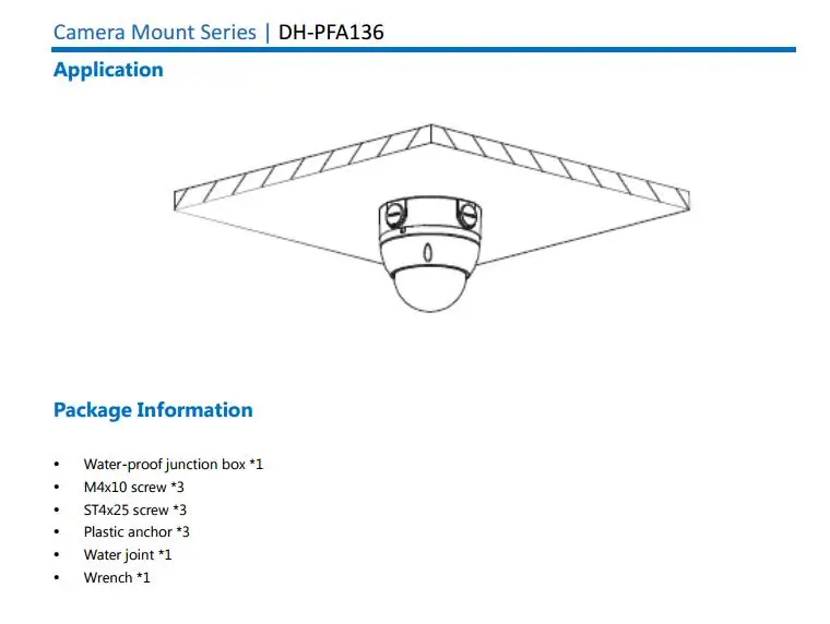 DAHUA PFA136 водонепроницаемая распределительная коробка ip-камеры кронштейны камеры крепления PFA136