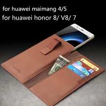 Для huawei maimang 4/5 Чехлы и сумки QIALINO из натуральной кожи кошелек Чехол чехол для huawei Honor 8/V8/7