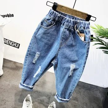 

ZSIIBO 2019 new autumn children's casual handsome jeans trousers boys pants tide casual pants