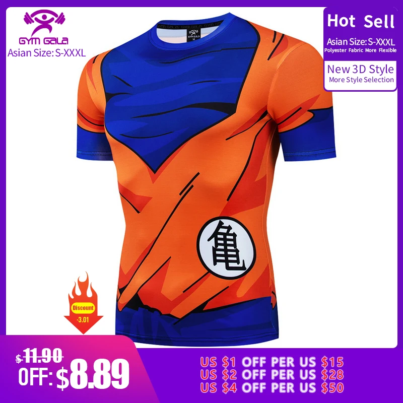 

NEW Goku Dragon Ball 3D Compression t shirt DBZ Anime Dragon Ball Z Super Saiyan Comics Tops For Male Cosplay Cos Clothing