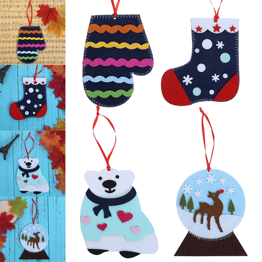 DIYChristmas Coaster CupMat Рождественская елка подвесная подвеска Рождественское украшение