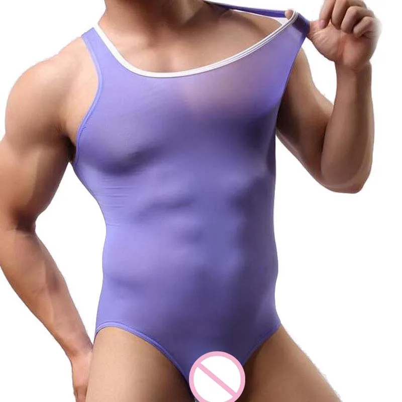 Бренд мужской боди Спортзал Бодибилдинг прозрачное экзотическое нижнее белье со льдом бикини рубашка цельное сексуальное боди