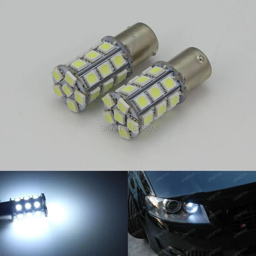 

Free shipping,2x Error Free White 27-SMD 7506 LED Bulbs w/ Resistors For 2006-2008 Audi A4 B7 Daytime DRL Lights