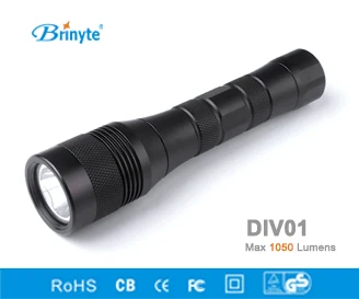 

Brinyte DIV01 Professional Diving Flashlight CREE XM-L2(U4) LED Back up Diving Light 26650 Battery and Charger + Holster
