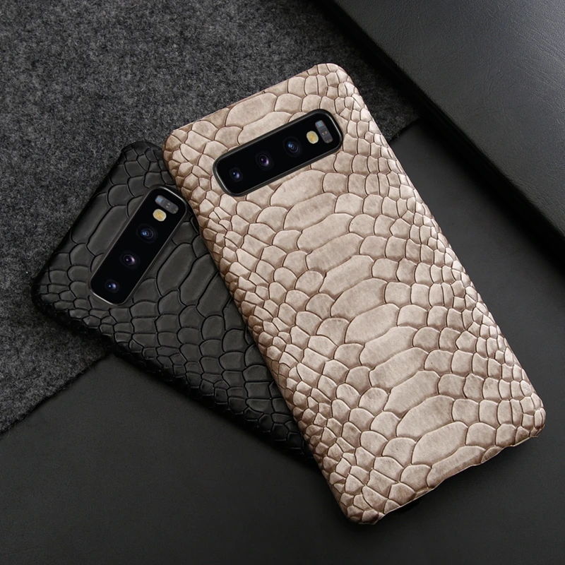 

Luxury Snake Skin PU Leather Back Case for Samsung Galaxy S10 plus S10e for Samsung S9 S9 plus Note 8 Note 9 Retro Leather Cover