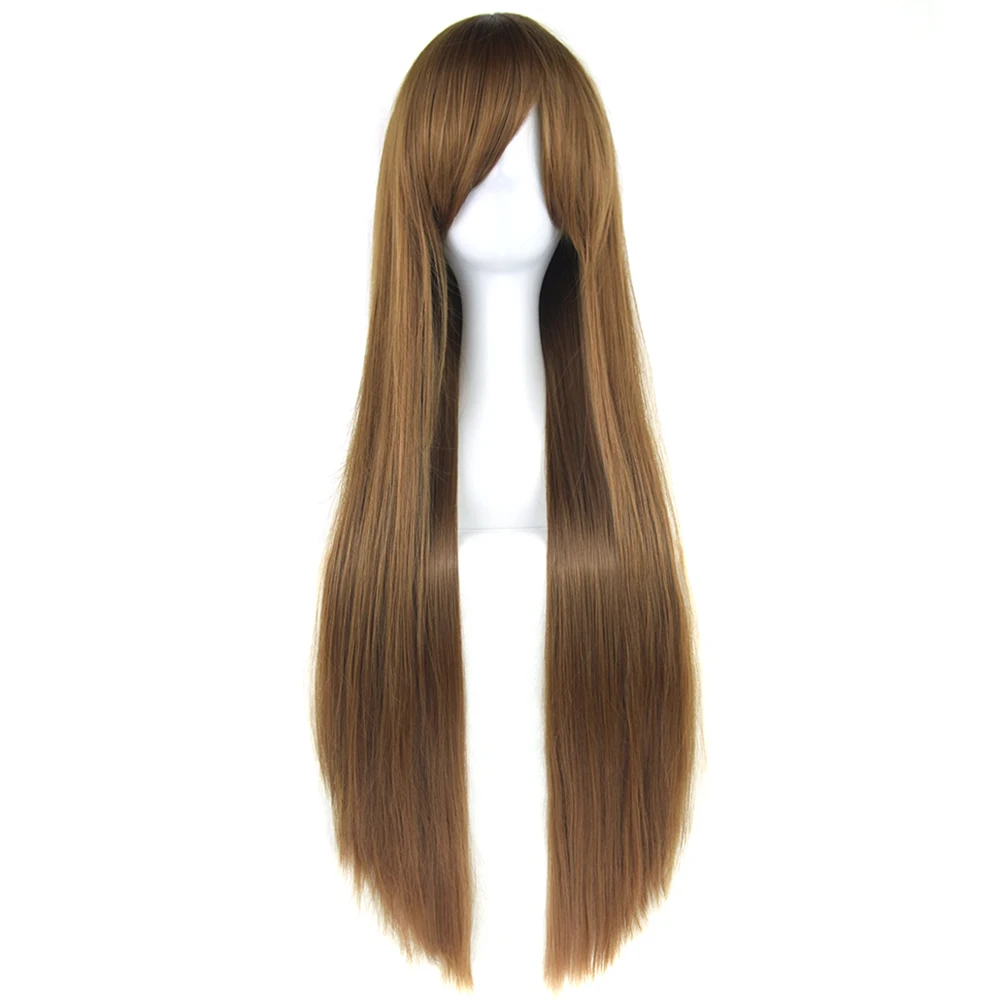 

Soowee 24 Colors 32 Inch Long Straight Women Synthetic Hair Wig Heat Resistant Fiber Brown Green Cosplay Wigs Hairpiece