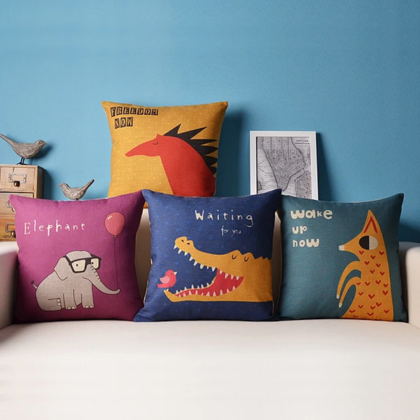 18'' Decorative Linen Pillow cover/ Animal superstar pillowcase home decor /cushion covers for