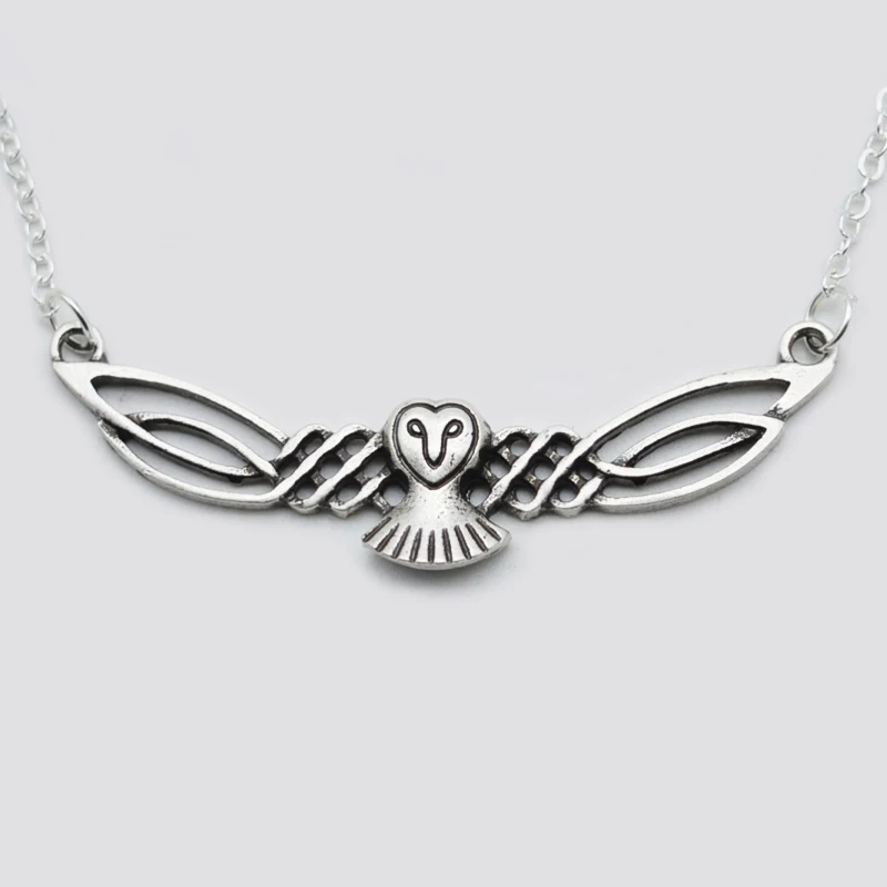 

1pc Large Celtics Owl Pendant Necklace Elegant Handmade Bird Necklace For Women Spirit Pendant Talisman Amulet Jewelry CT389