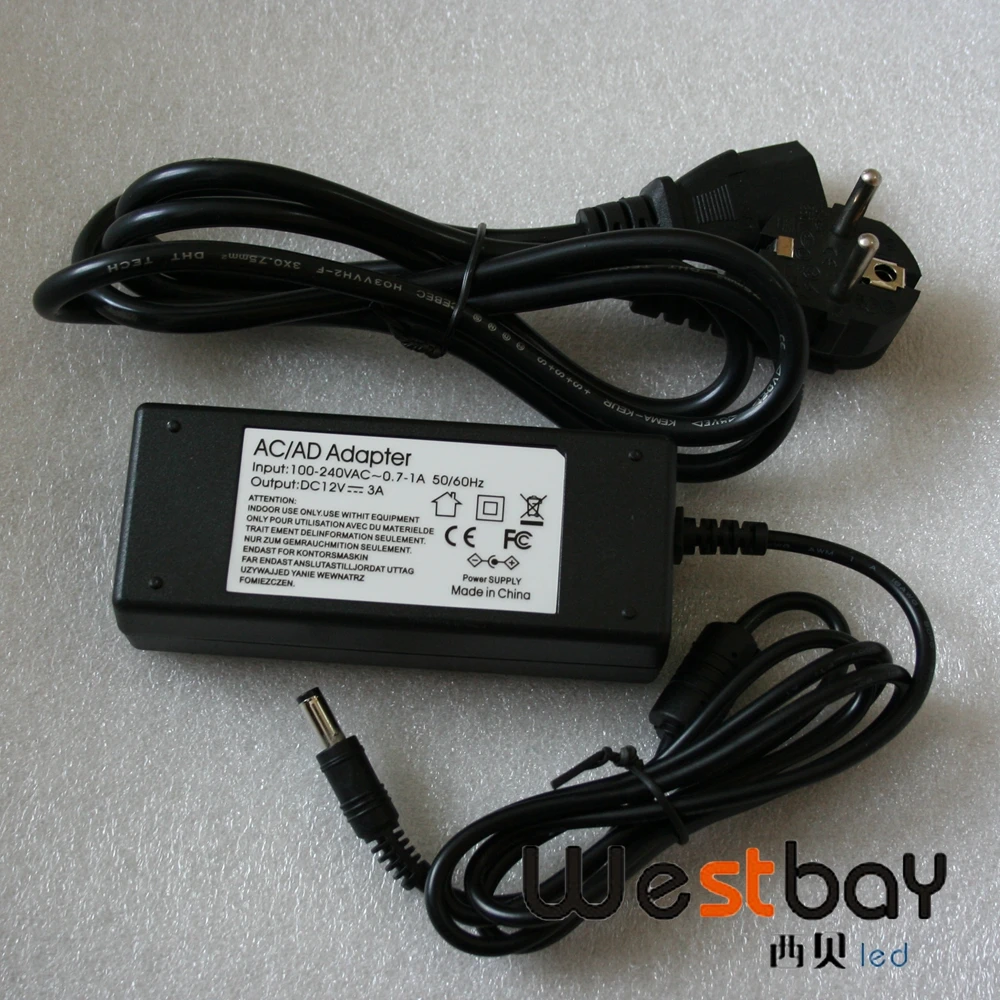 

12V 36W AC100-240V lighting transformer, power adapter for 12V neon lights, RGB touching panel controller, led strips