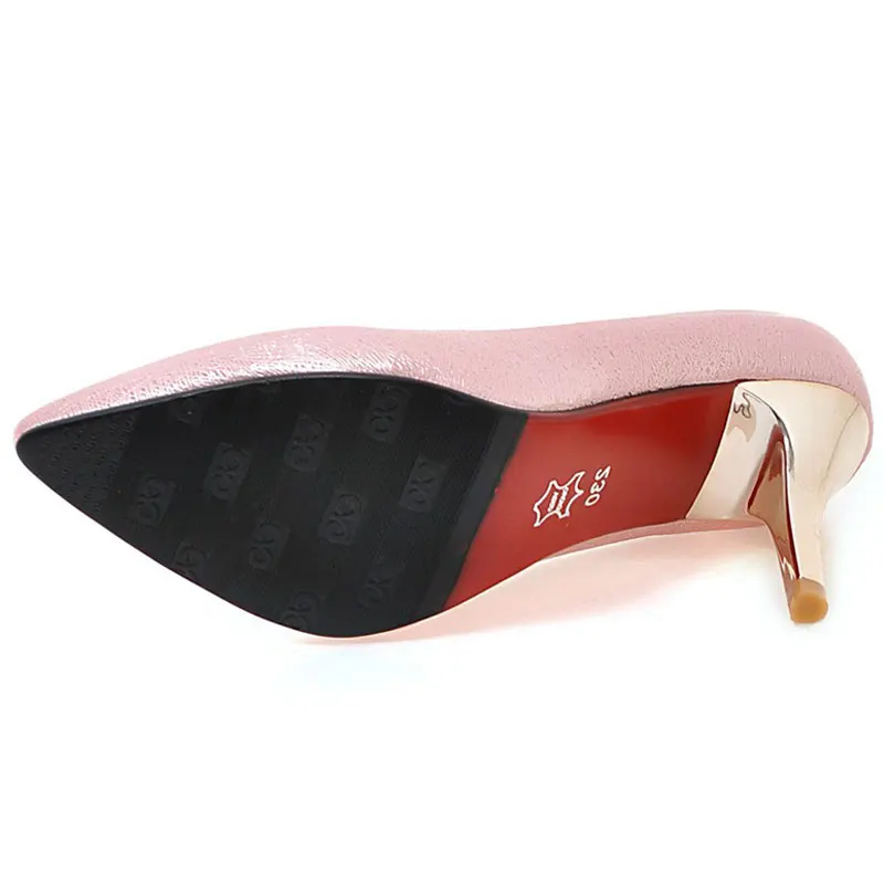 New 2017 Spring Women Super Heel Lady's Sexy Pumps Heel Women Heel Bride Party Thin Heel Pointed Toe Shoes Office Lady's Shoes