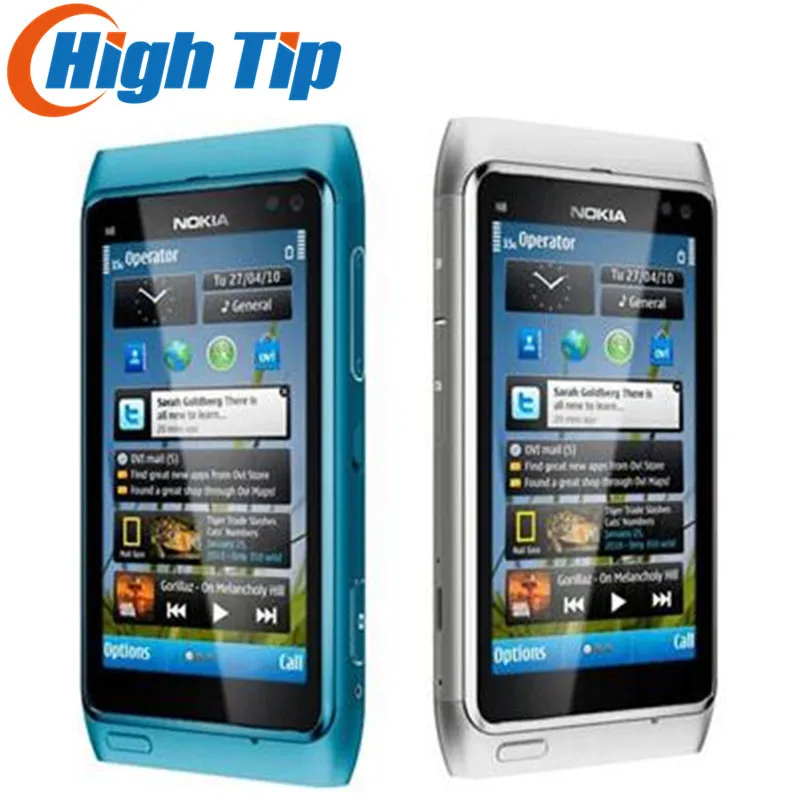 

Nokia Unlocked original 3G mobile phone N8 GSM WIFI GPS 12MP Touchscreen 3.5" 16GB Internal free shipping Refurbished