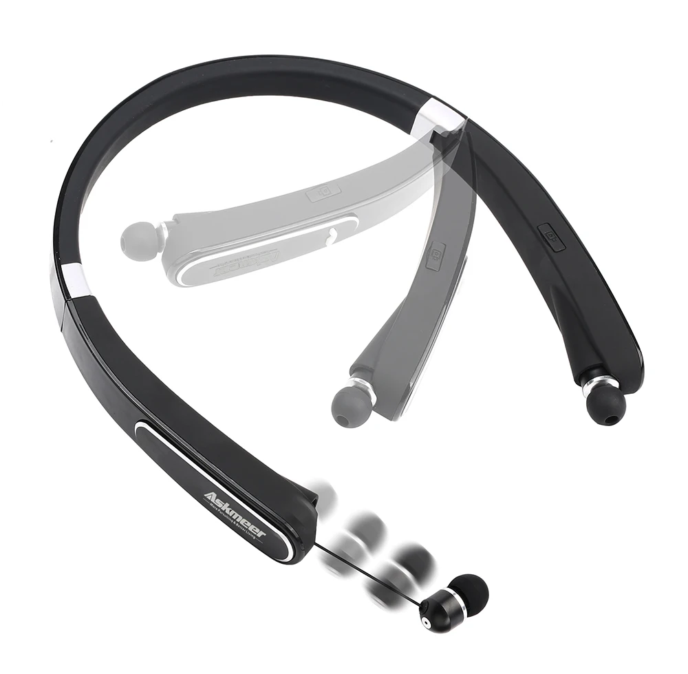 Askmeer Sports Bluetooth Earphone Neckband Earbuds Headset Wireless Handsfree Foldable Headphones with Mic for iPhone Xiaomi (2)